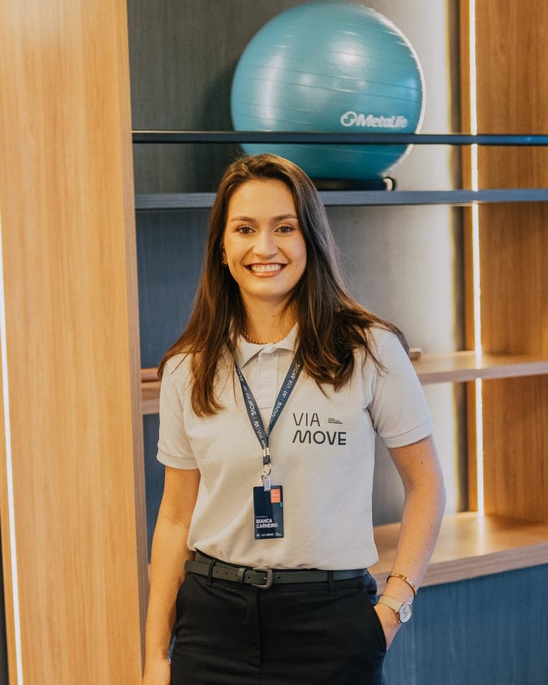 Retrato de Bianca Carneiro, fisioterapeuta e CEO do Via Move.